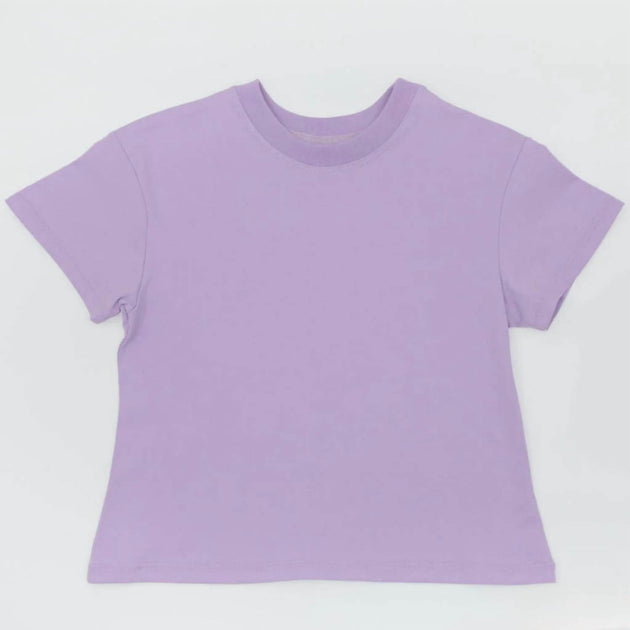 Azarhia Girl's Solid Boxy Tee Purple Large 2