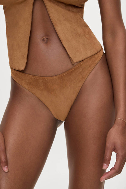 Frankies Bikinis Dove Bikini Bottom Brown Small 2