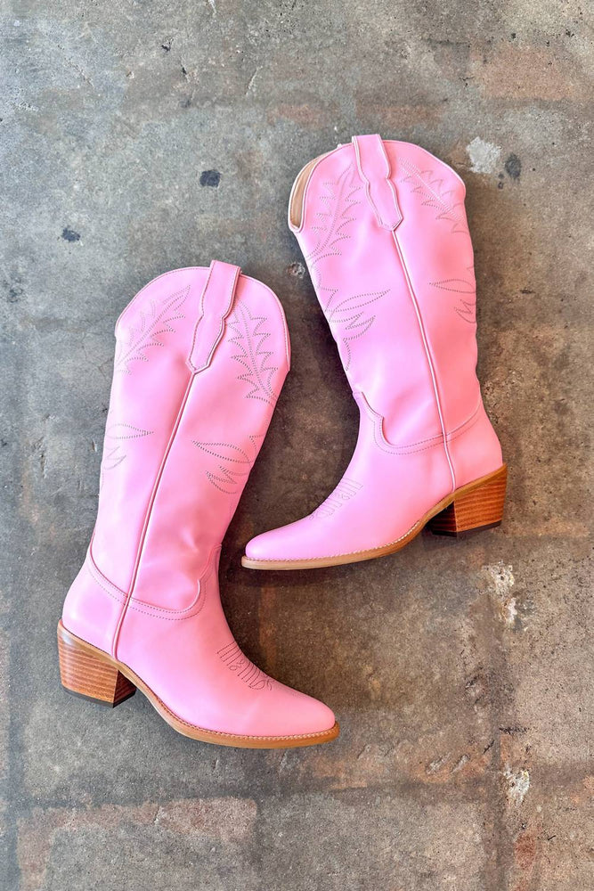 Miracle Miles Women's Adel Cowboy Boots In Pink | ShopSimon