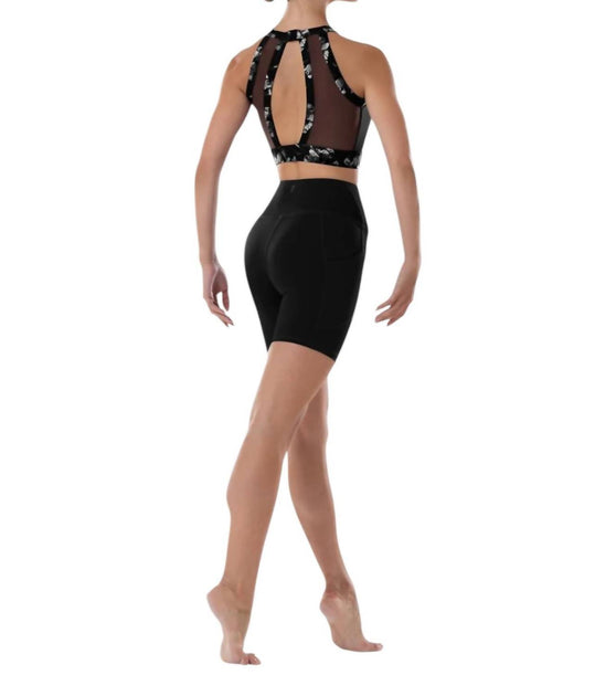 Bloch High Neck Crop Top Black Medium 3