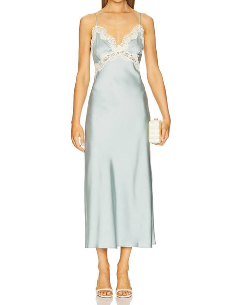 eva satin midi dress Elodie Eva Satin Slip Dress In Aqua Blue