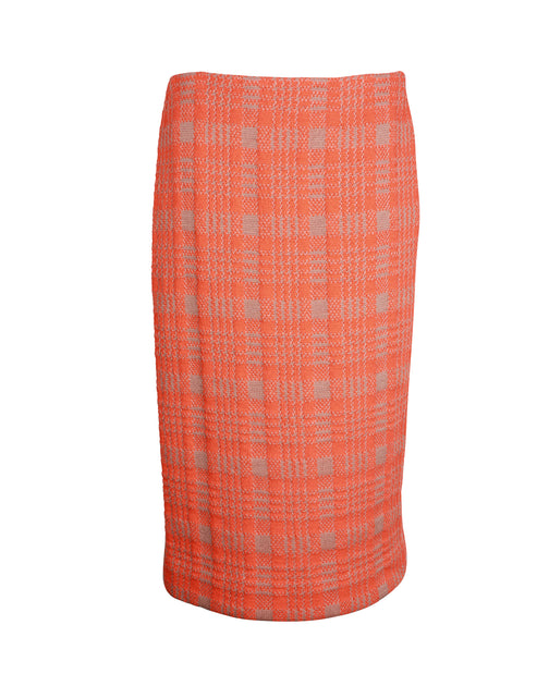Dries Van Noten Check Knee-Length Skirt Orange FR 40 2