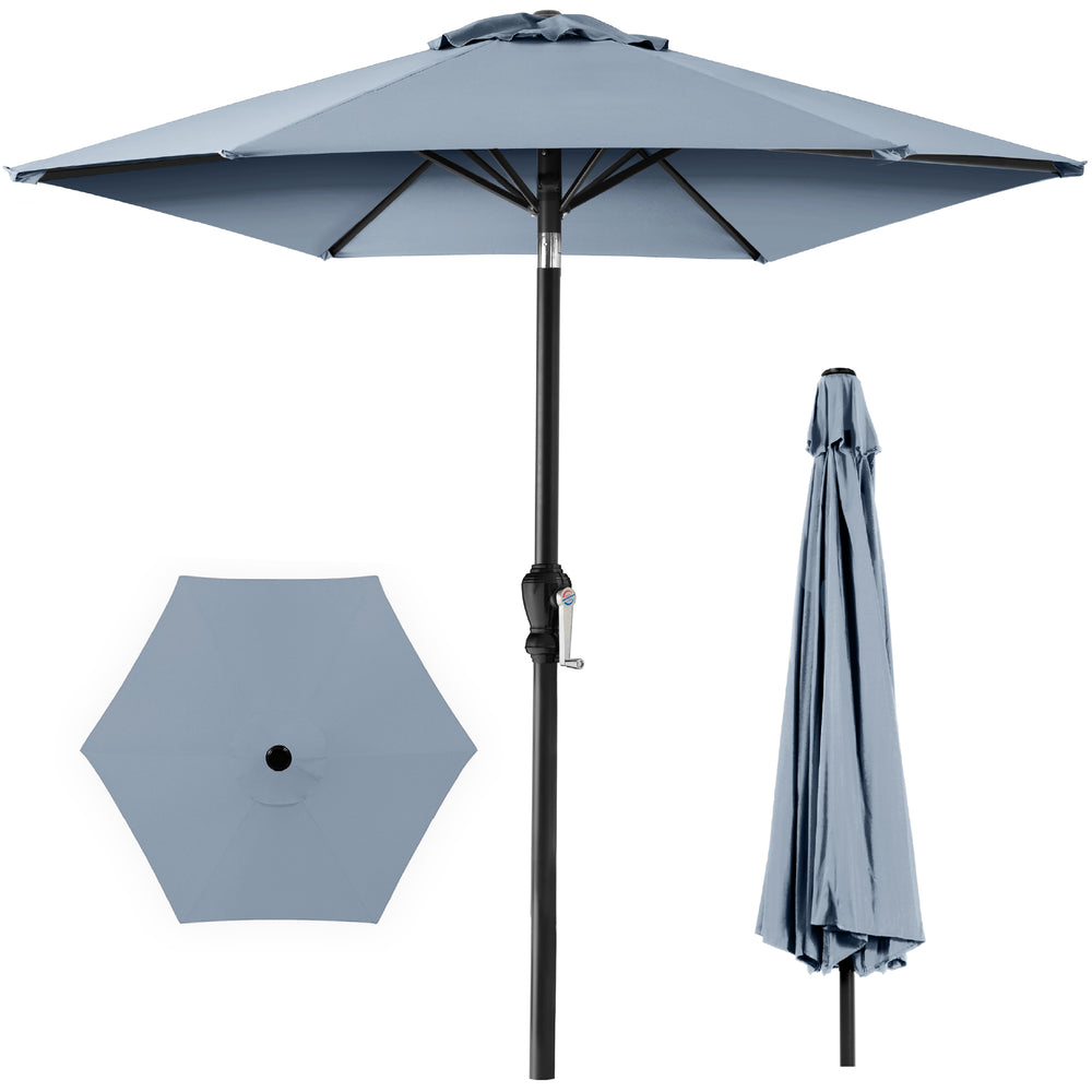 best choice products 9ft steel half patio umbrella w/crank mechanism Best Choice Products 10ft Outdoor Steel Market Patio Umbrella W/ Crank, Tilt Push Button, 6 Ribs