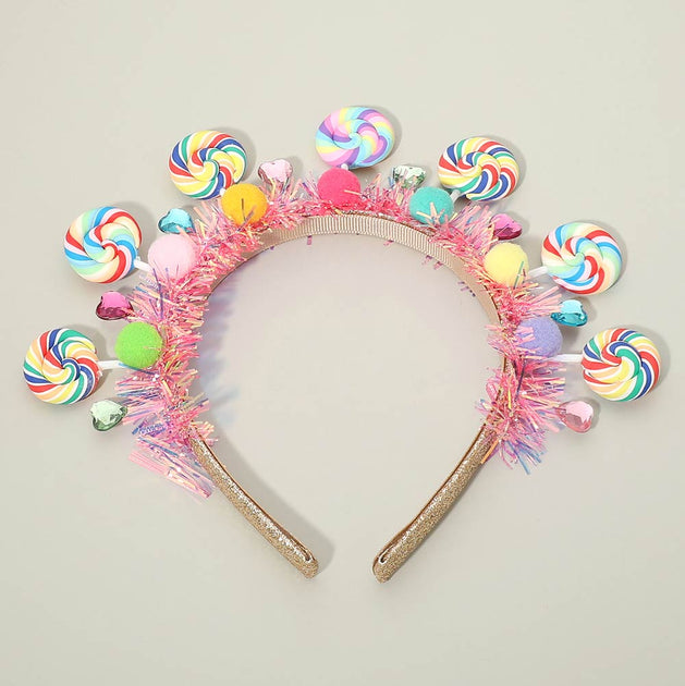 FASHNZFAB Candy Swirl Tinsel Headband Multi 3