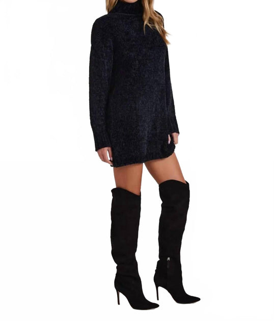Bella Dahl Turtleneck Sweater Dress Black Medium 4