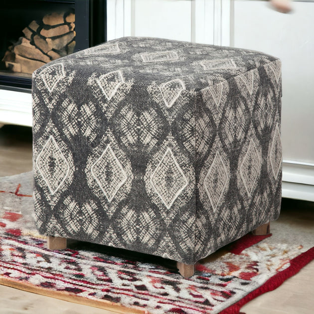 Hivvago 19 inch Cube Ottoman Gray Brown 2