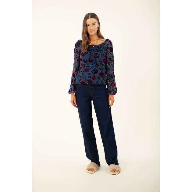 HALE BOB Edessa Samt Burnout Oberteil Pink Small 2