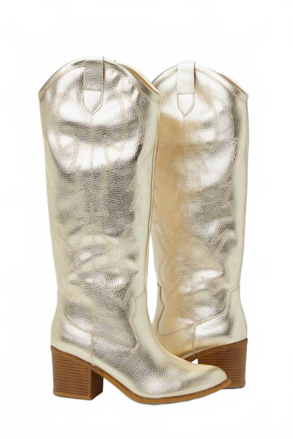 Dirty Laundry Upwind Knee High Boots Gold US 6.5 3