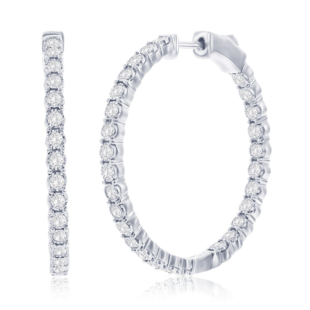 Simona 32mm Hoop Earrings Silver 2