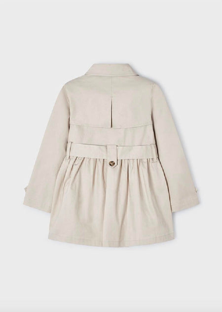 Mayoral Girls Tie Waist Raincoat Beige US 6 3