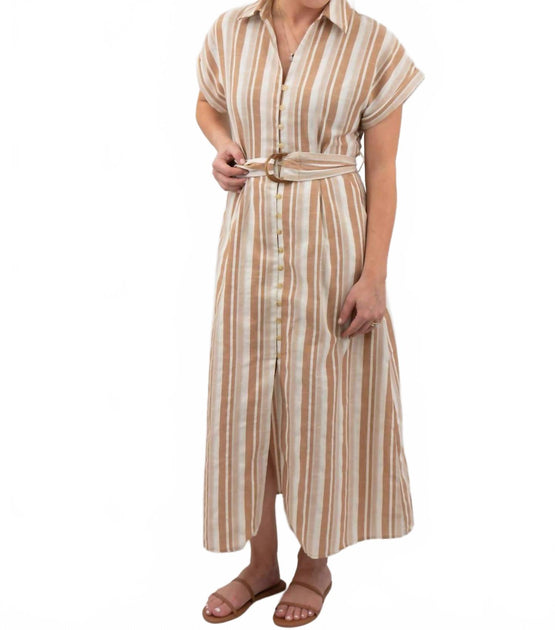 FATE Robe Maxi en Lin Ceinturée 2
