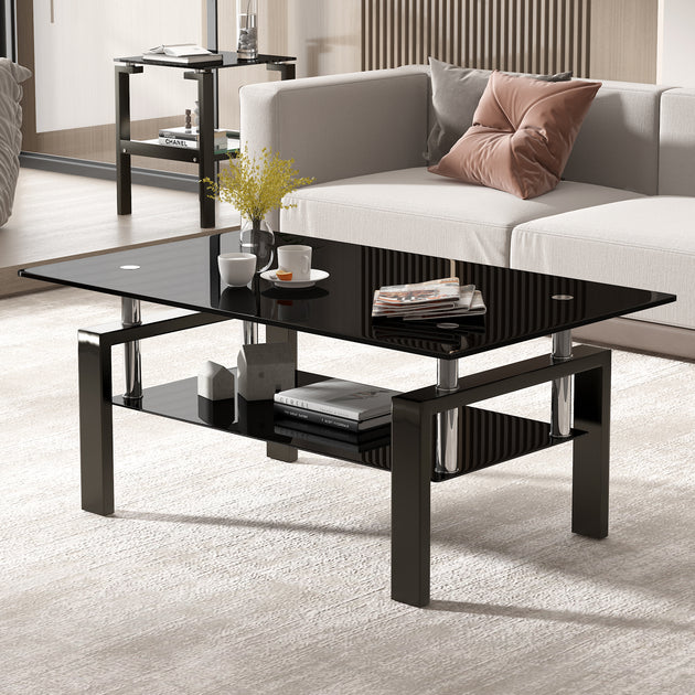 Streamdale Tempered Black Glass Coffee Table 3
