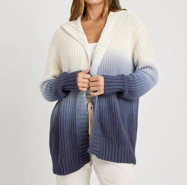 Splendid Hooded Cardigan Top Blue XSmall 2