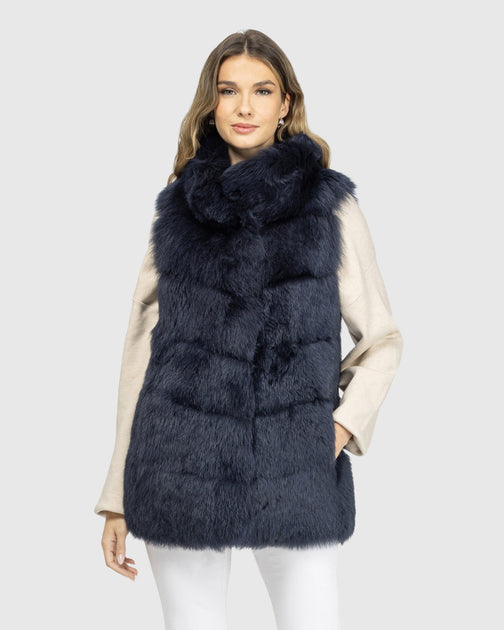 Gorski Merinillo Shearling Vest Blue Large 2