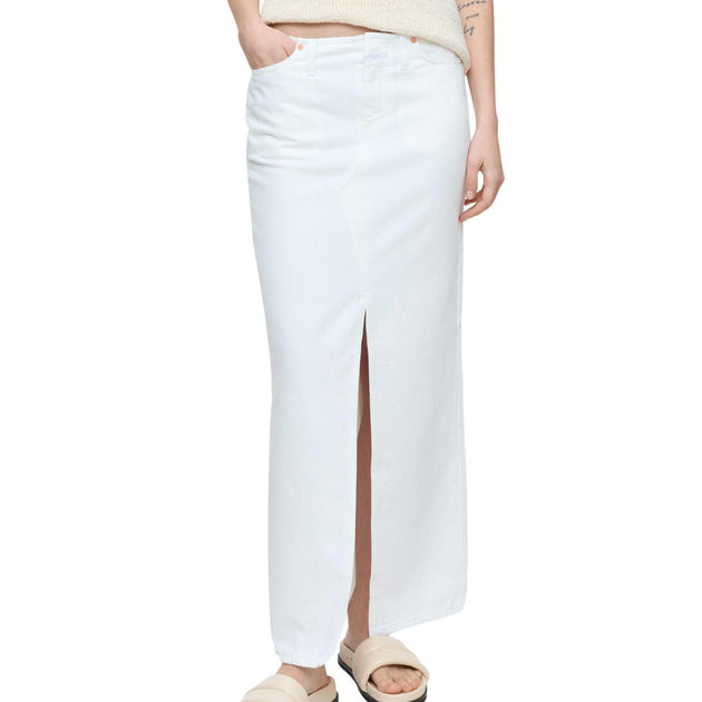 CLOSED Women's Denim Maxi Skirt White 27 2