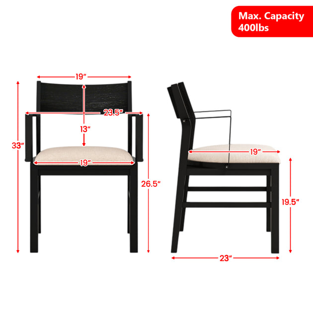 Hivvago Dining Chair Set Linen 4