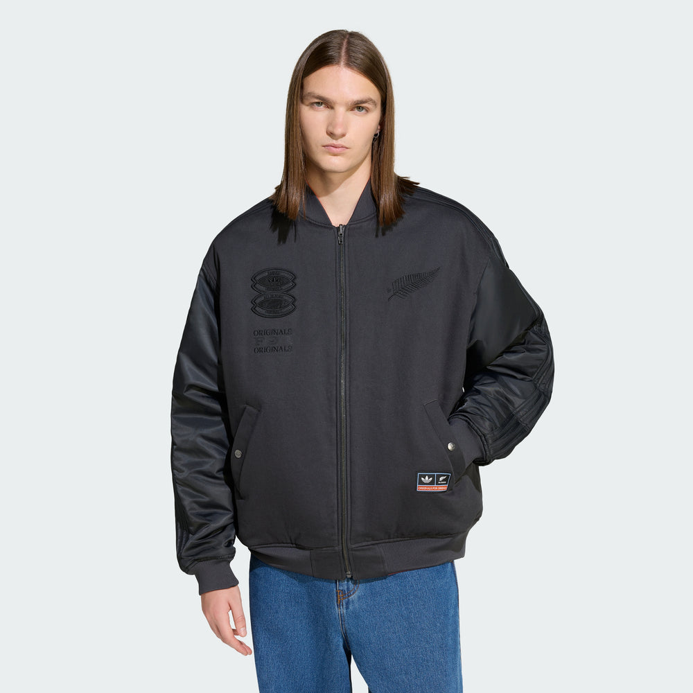 adidas Men's Originals & All Blacks Reversible Team Bomber Jacket
