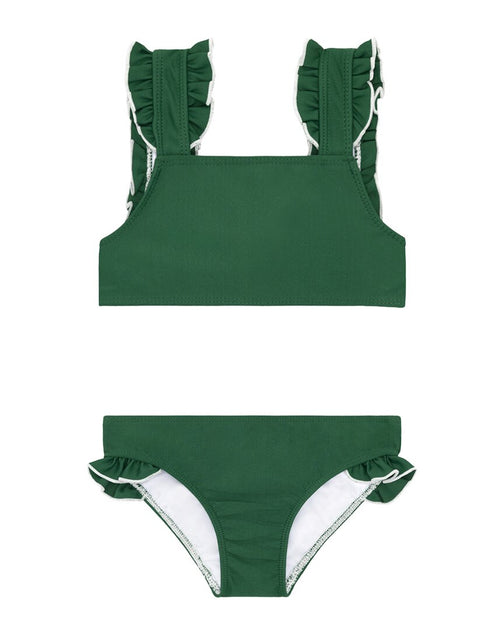minnow Ruffle Strap Bikini Green Small/Medium 2