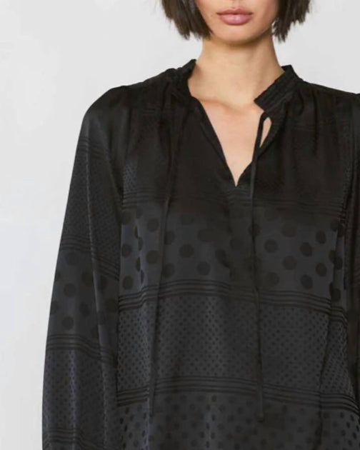 Current Air Dotty Pullover Blouse Black S 3
