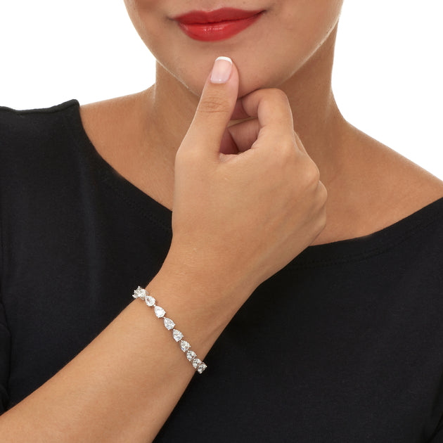 Palm 17.04 TCW Cubic Zirconia Tennis Bracelet White One Size 4