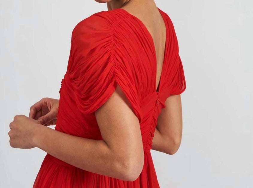 Batsheva Phillipa Maxi Dress Red US 8 4