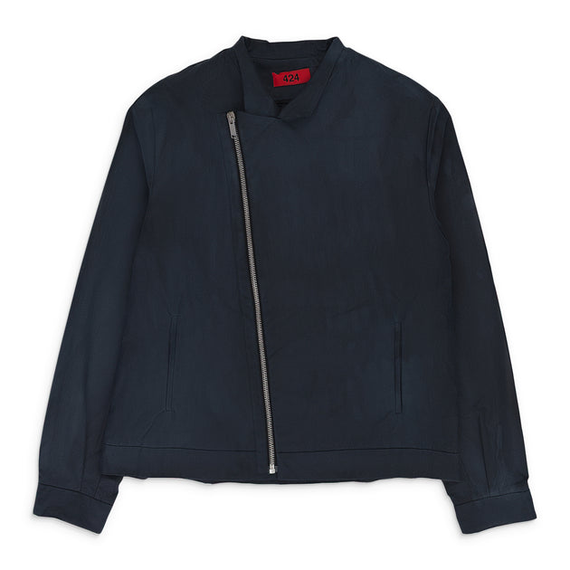 424 ON FAIRFAX Hooded Denim Jacket Light Blue Small 2