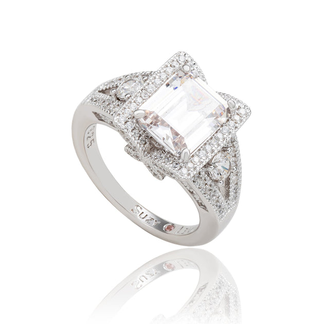 Suzy Levian Engagement Ring Silver US 5 3