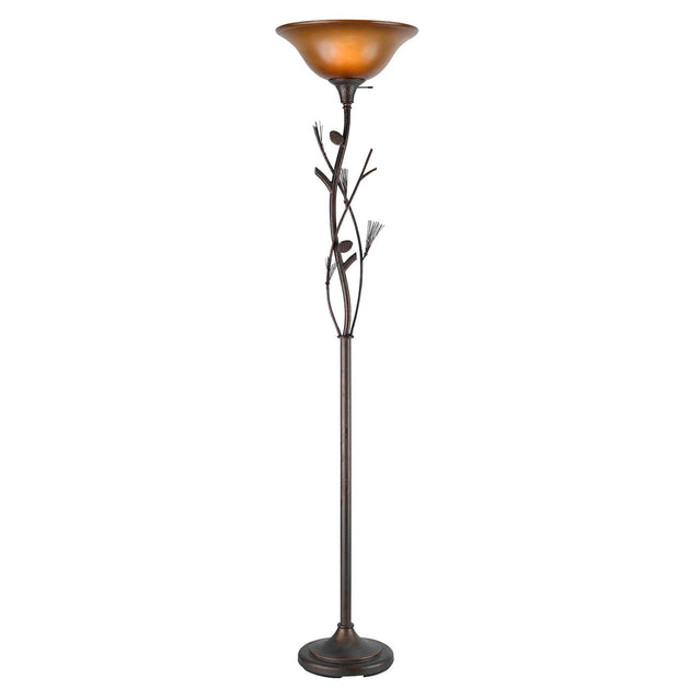 Hivvago Torchiere Floor Lamp Amber/Brown 2