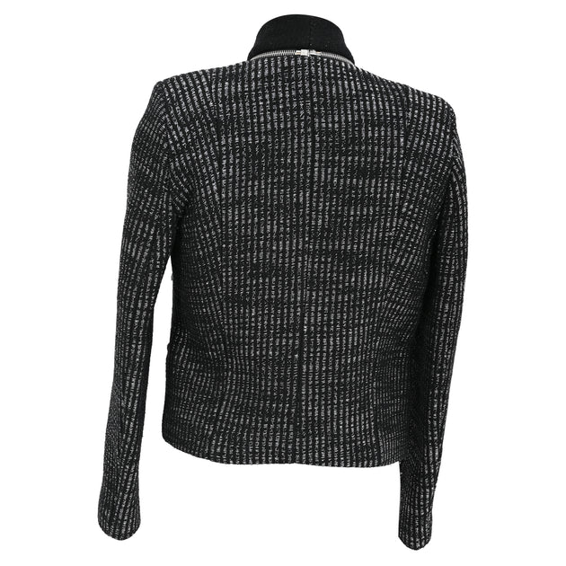 Sandro Paris Tweed Zip-Accent Blazer Black EU 36 4