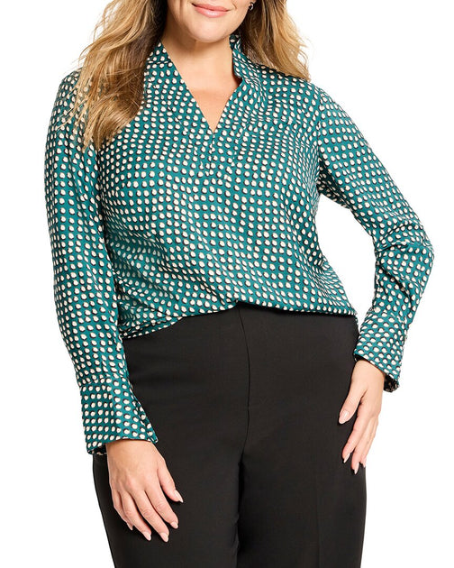 Nic + Zoe Shadow Dot Top Blue XXL 2