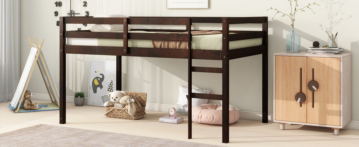 Streamdale Wooden Twin Loft Bed Brown 4