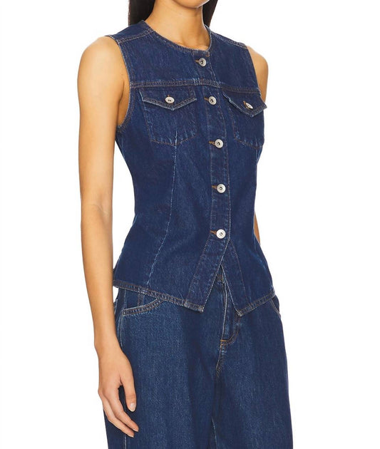 Sanctuary Maritime Denim Vest Blue Small 3