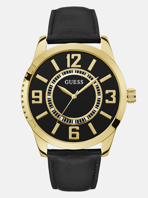 Guess Factory Analog Watch Gold-Tone Leather 2