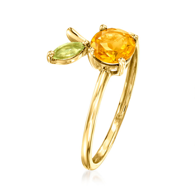 Ross-Simons RS Pure Citrine Peridot Ring Yellow Gold US 8 4
