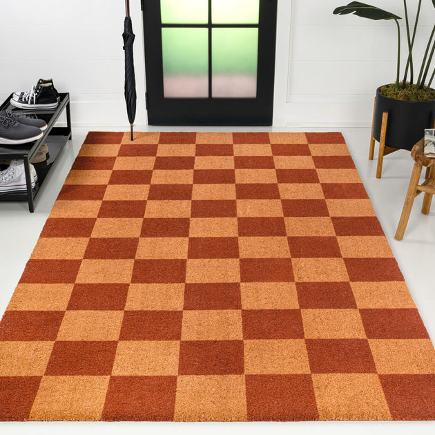 Jonathan Y Porter Checkered Coir Rug 2