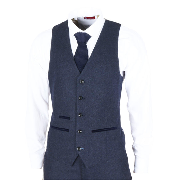 Infinity Tweed Formal Waistcoat Navy Blue US 50 Regular 4