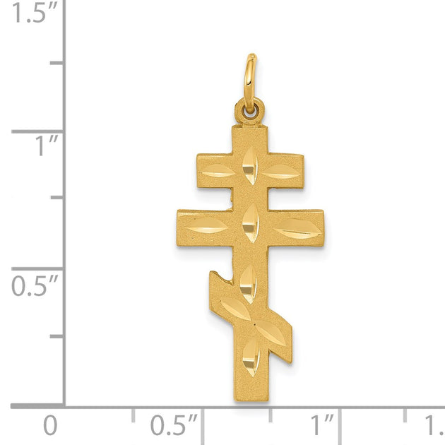 Diamond2Deal Eastern Orthodox Cross Pendant Yellow Gold 6