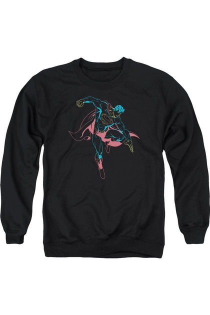 Gildan Superman Neon Superman Crewneck Sweatshirt Schwarz Medium 2