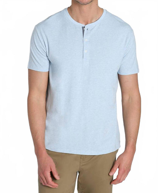JACHS NEW YORK Stretch Pima Blend Henley Blue Large 2