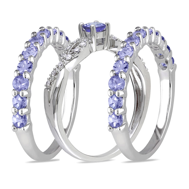 Mimi & Max Infinity Stackable Bridal Ring Set Blue US 6 4