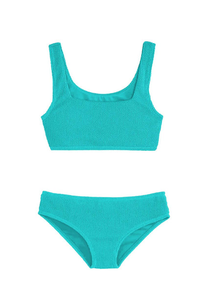 Limeapple Fay Crinkle Tankini Swimsuit Top Blue US 14 3