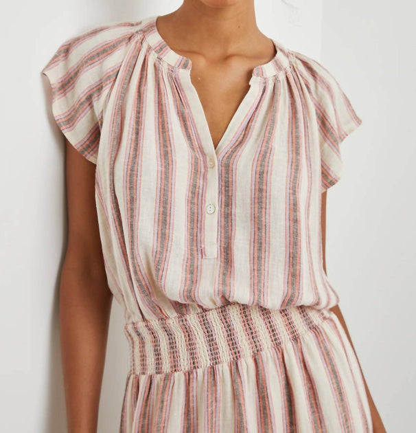 Rails Augustine Mini Dress Beige Large 4