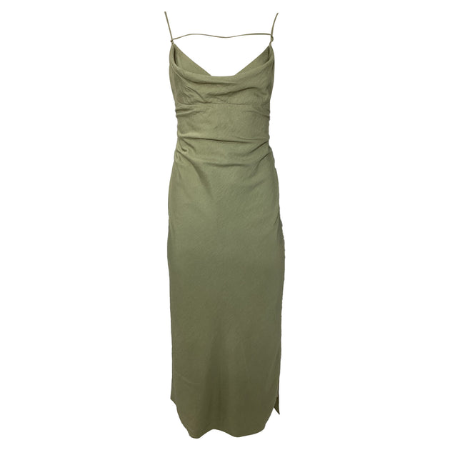 Jacquemus L'année 'la Dressing Gown Adour' Maxi Dress In Green Viscose