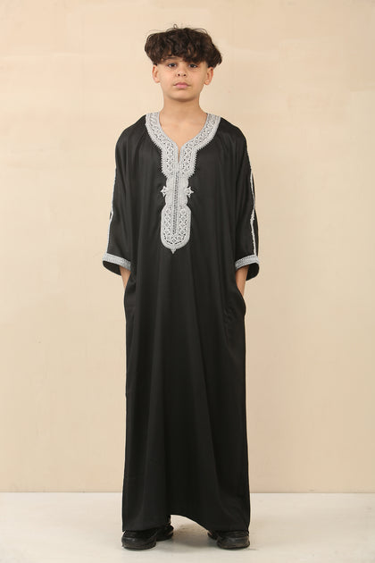 Unbranded Boys Moroccan Thobe Black 4 Years 2