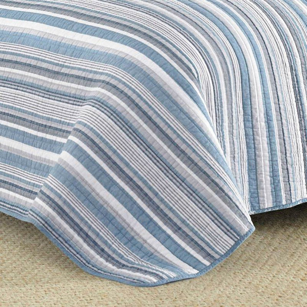 Hivvago Anchor Reversible Quilt Set Blue/King 3