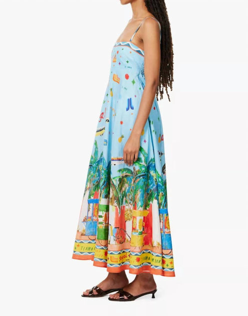 ALEMAIS Teamo Supremo Midi Dress Multi US 0 3