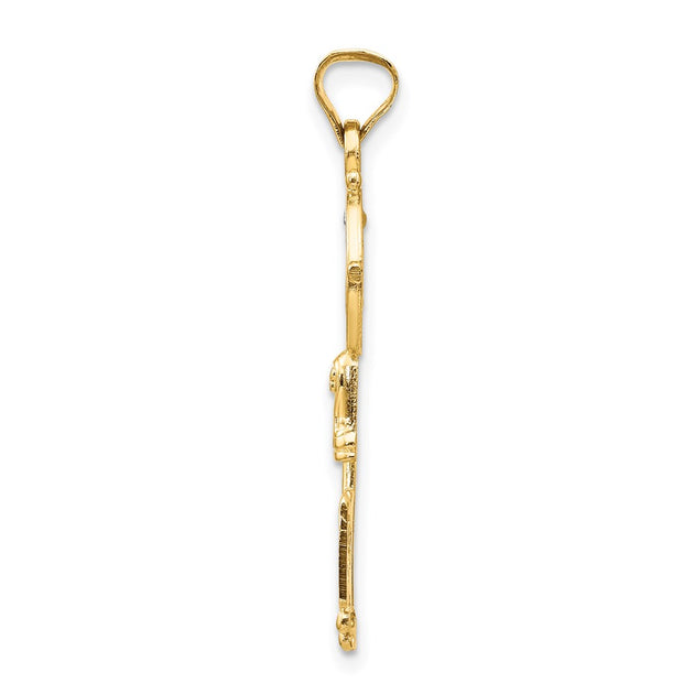 Diamond2Deal St. Benedict Cross Key Pendant Yellow Gold 3