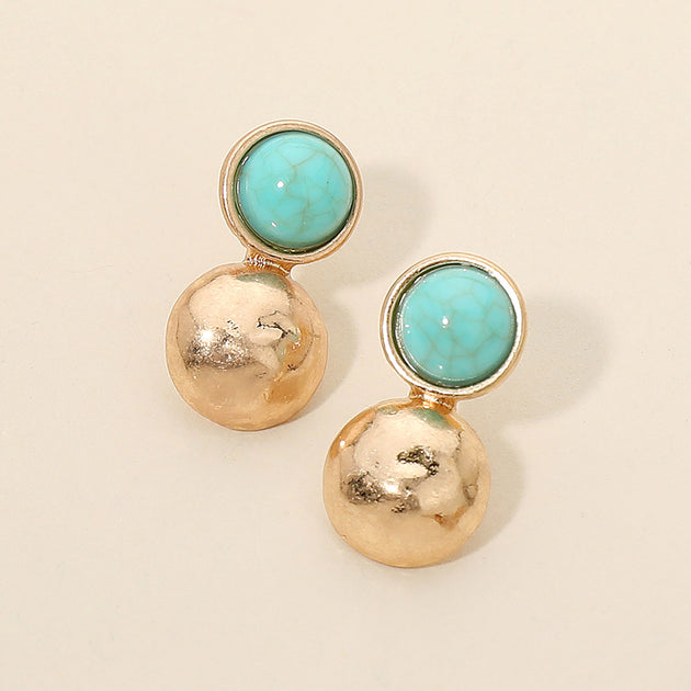 FASHNZFAB Dual Dome Stone Accent Stud Earrings Silver 2