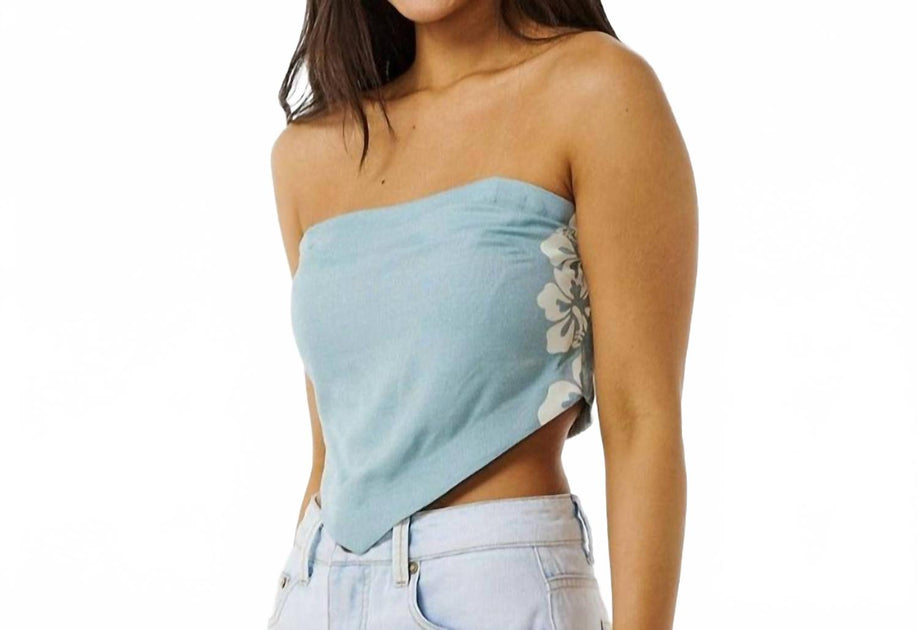 Rip Curl Hibiscus Heat Halter Top Blue M 2