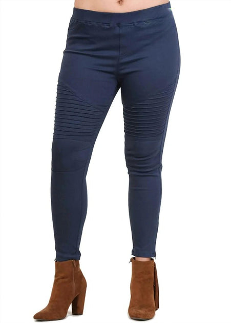 Umgee Washed Moto Jegging Bleu 2X 2